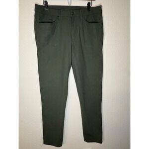 Lululemon ABC Pant Slim Warpstreme Olive Green Mens 32 Tech Commuter Trousers